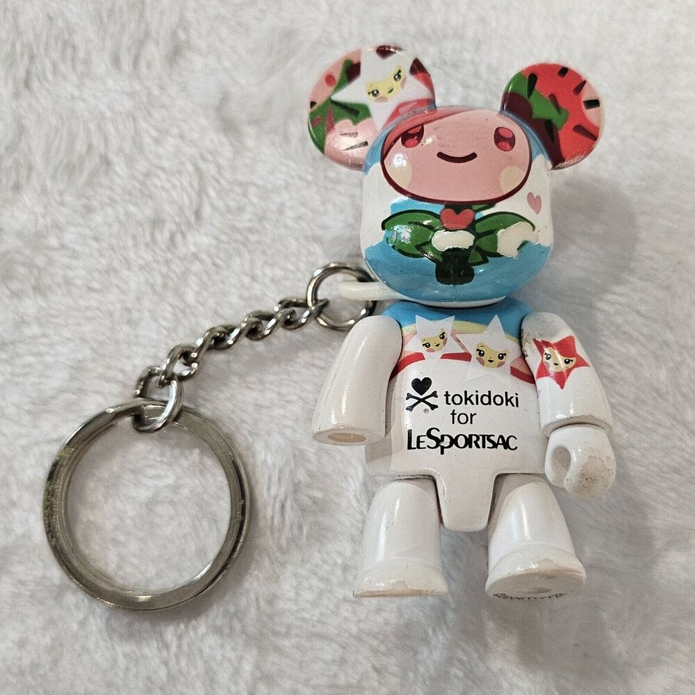 Qee Bear Tokidoki Le Sportsac Figurine Key Chain Charm Adorable Missing Hand